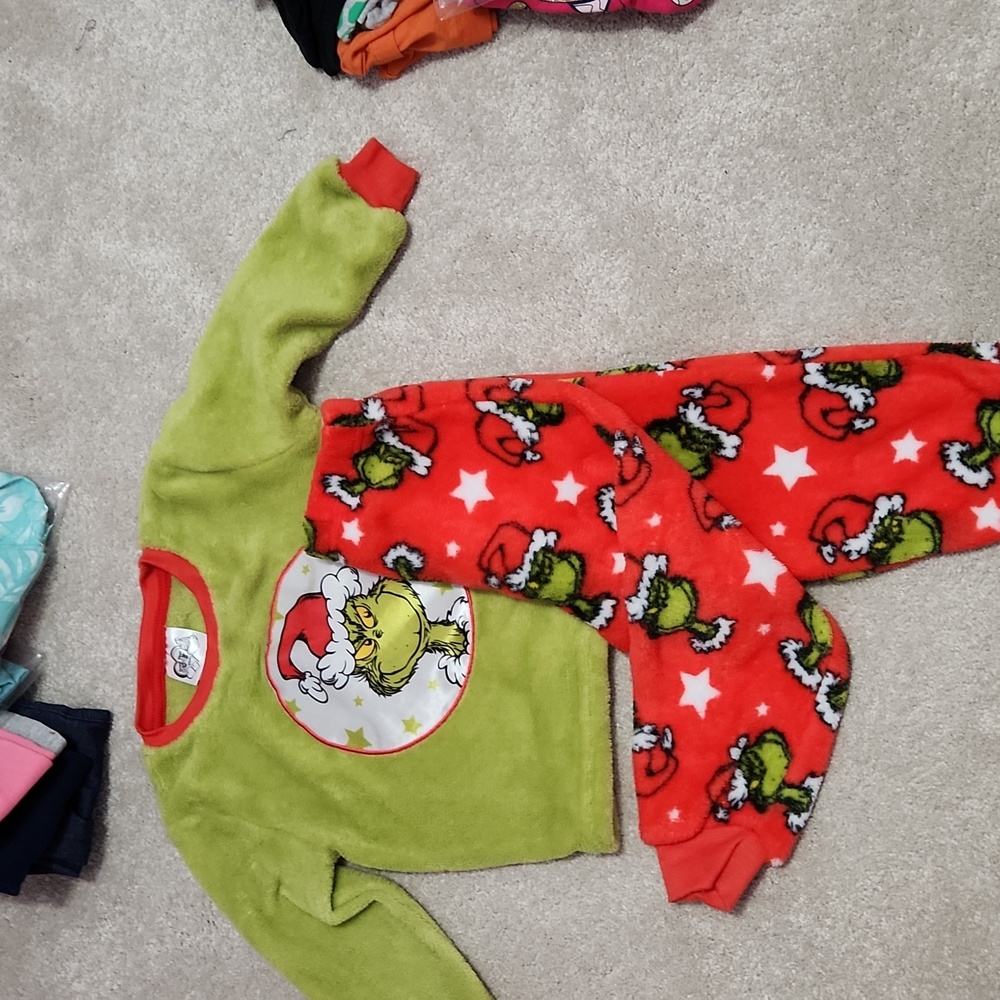 Grinch toddler flannel pjs